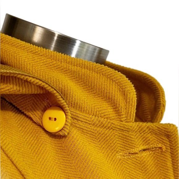 Marqueza Peru Mustard removable hooded Coat jacket lined women’s size Medium - Picture 4 of 11
